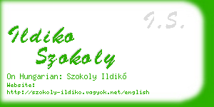 ildiko szokoly business card